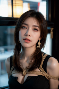 全裸で縄で縛られたAI美女