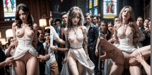 美人花嫁が結婚式で強姦レイプ！【AIグラビアヌード】