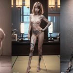 全身タトゥーのAI美女のヌード画像【AIグラビアヌード】