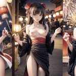 浴衣のはだけるエッチな2次元美少女のエロ画像