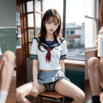 JK風美少女のパンチラ画像集【AIグラビアヌード】