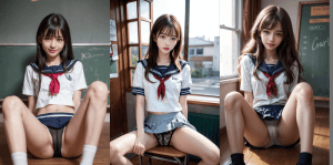 JK風美少女のパンチラ画像集【AIグラビアヌード】