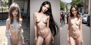 ティーンモデル風美少女のヌード画像【AIグラビアヌード】
