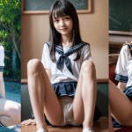 女子高生風の美少女のエッチなパンチラ画像【AIグラビアヌード】