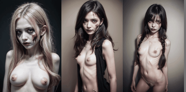 ハロウィンゾンビのヌード画像【AIグラビアヌード】