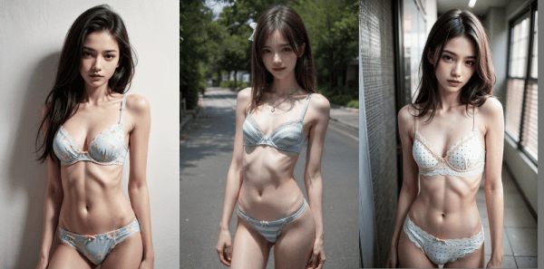 可愛らしい下着のエッチなお姉さんのエロ画像【AIグラビアヌード】