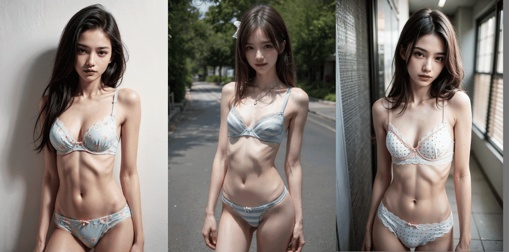 可愛らしい下着のエッチなお姉さんのエロ画像【AIグラビアヌード】