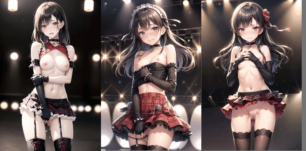 ロリ系アイドルがおっぱい丸出し！羞恥プレイ！2次元エロ画像