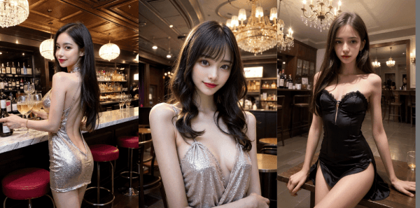 完全着衣!超美人AIキャバ嬢のセクシードレス!【AIグラビアヌード】