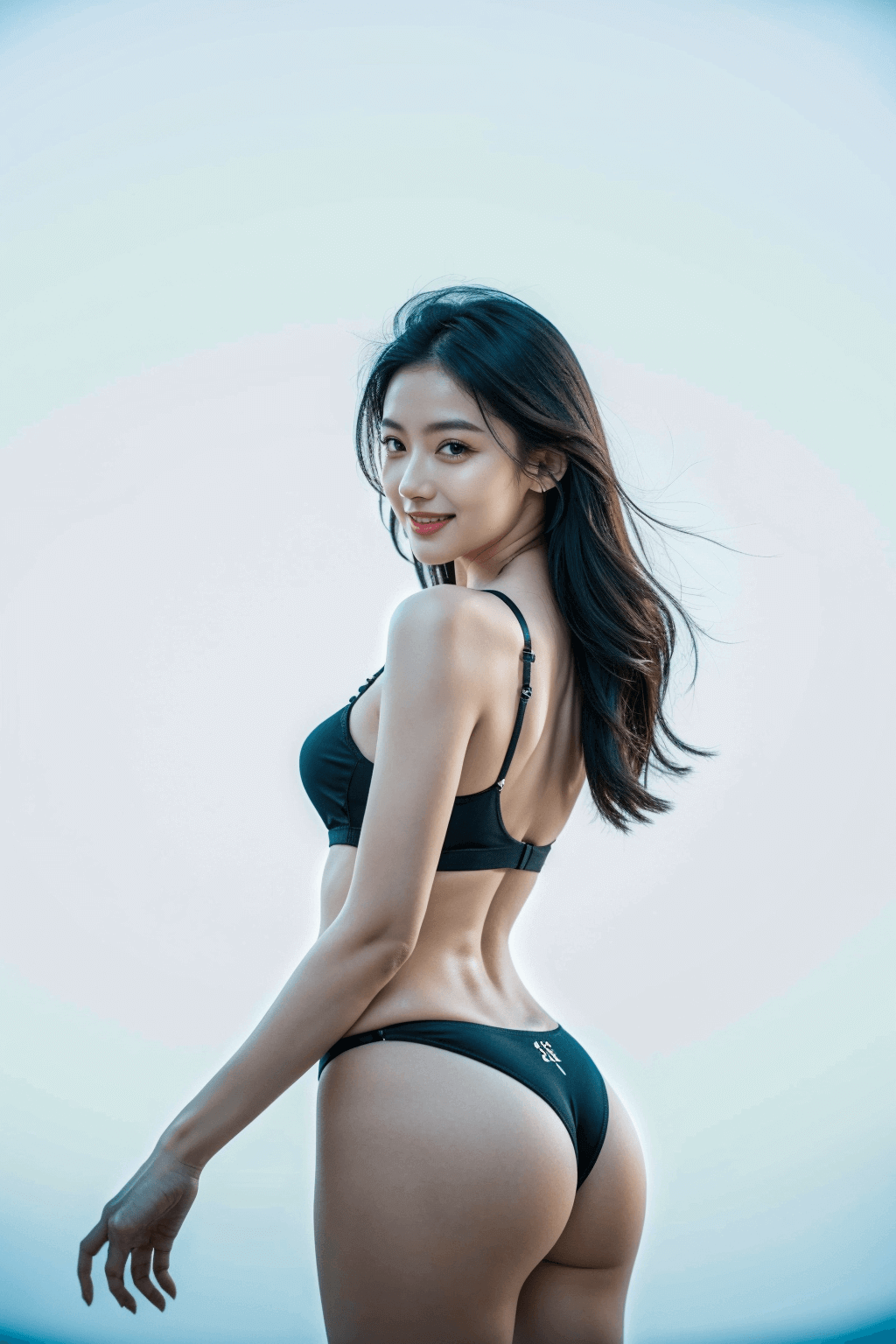 黒いセクシーなTバックのお尻