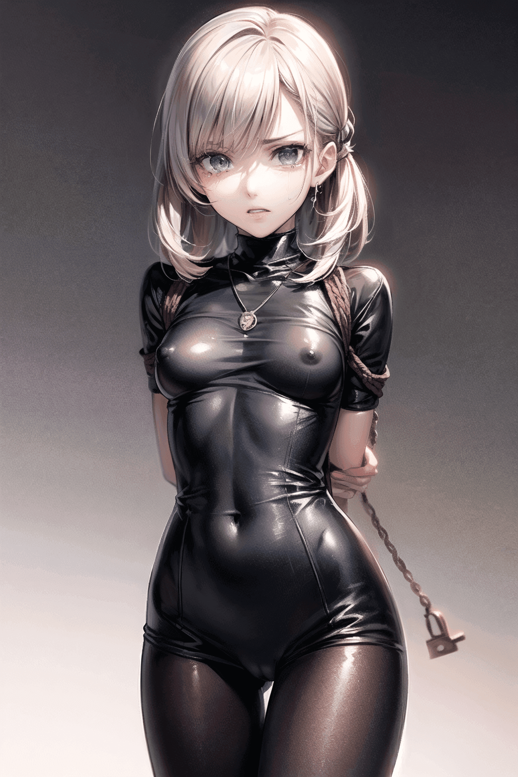 2次元イラスト、スケ乳首のキャバ嬢