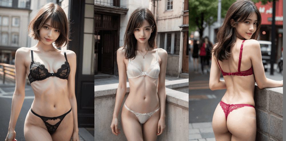 エッチで派手なランジェリー姿の美女たち【AIグラビアヌード】