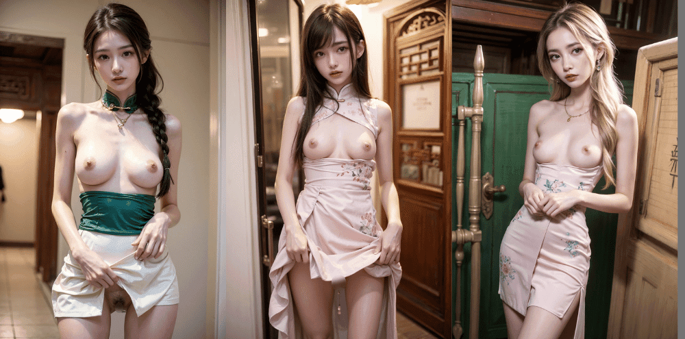 エッチなチャイナドレスをきたAI美女【AIグラビアヌード】