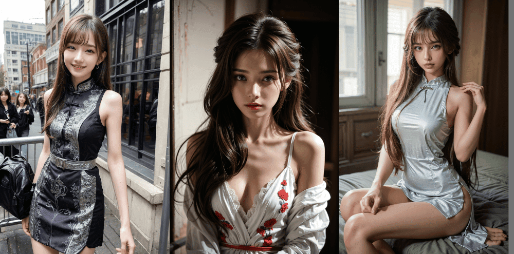 セクシーなチャイナドレスのAI美女【AIグラビアヌード】