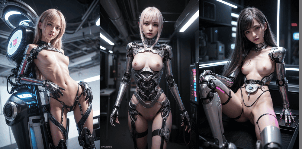 エッチな美人アンドロイドのエロ画像【AIグラビアヌード】
