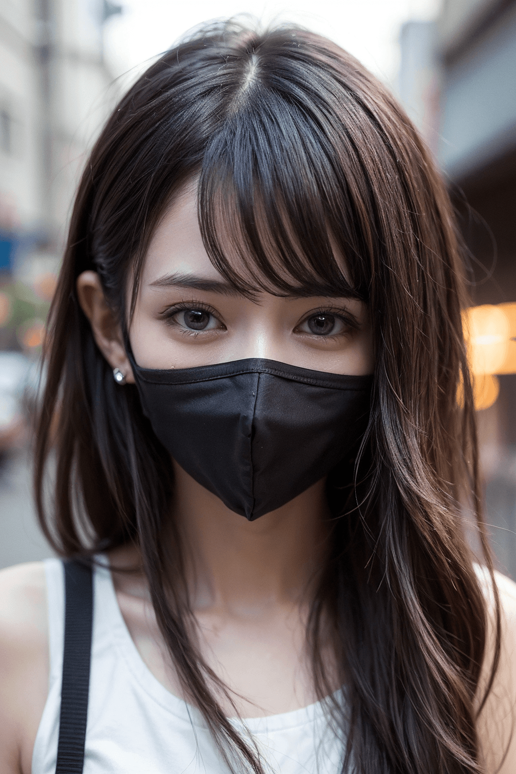 マスク美人の顔アップ画像