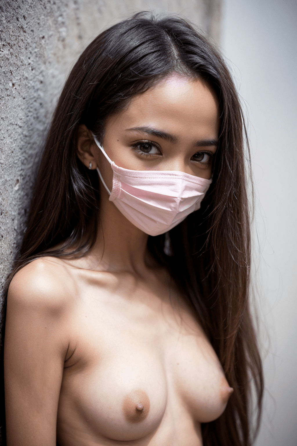 外人のマスク美人の全裸画像