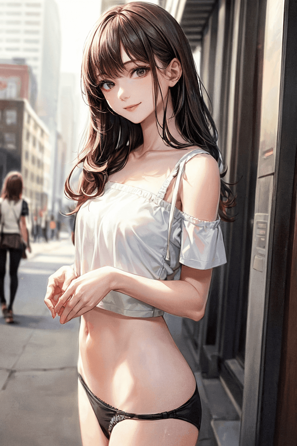 パンツ丸出しのオシャレな美女