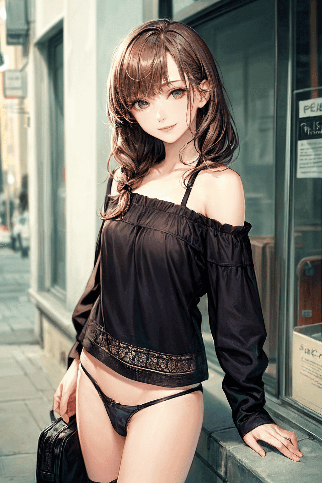 2次元エロ画像,パンツ丸出しの美女