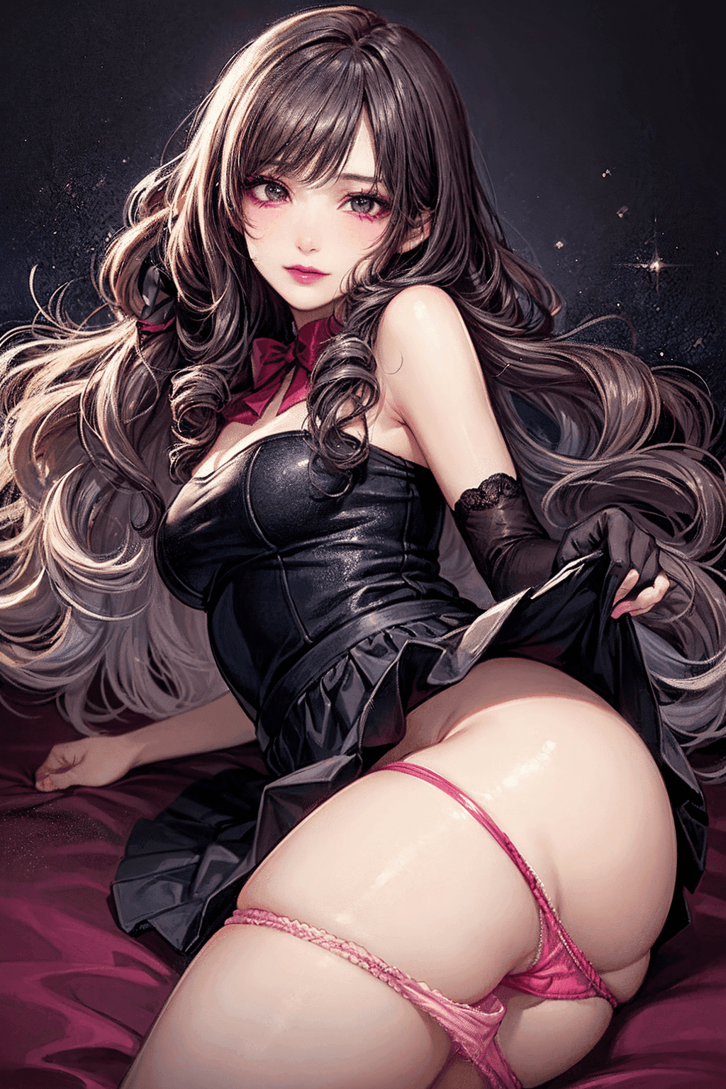 脱ぎかけのパンツの女性