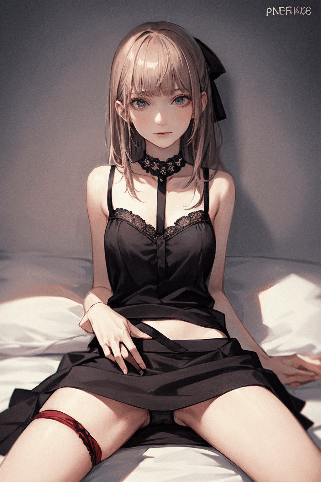 スカートを捲ってパンチラする美女