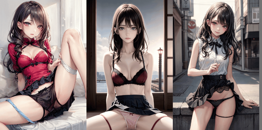 2次元美少女のセクシーなパンチラ画像