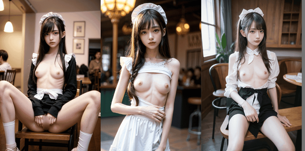 コンカフェ嬢のヌード画像【AIエロ画像】